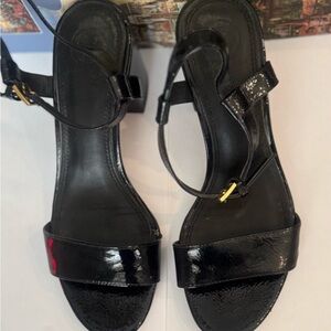 Tory Burch Elegant Leather Slingback Size 6.5 Black Women's Sandals
